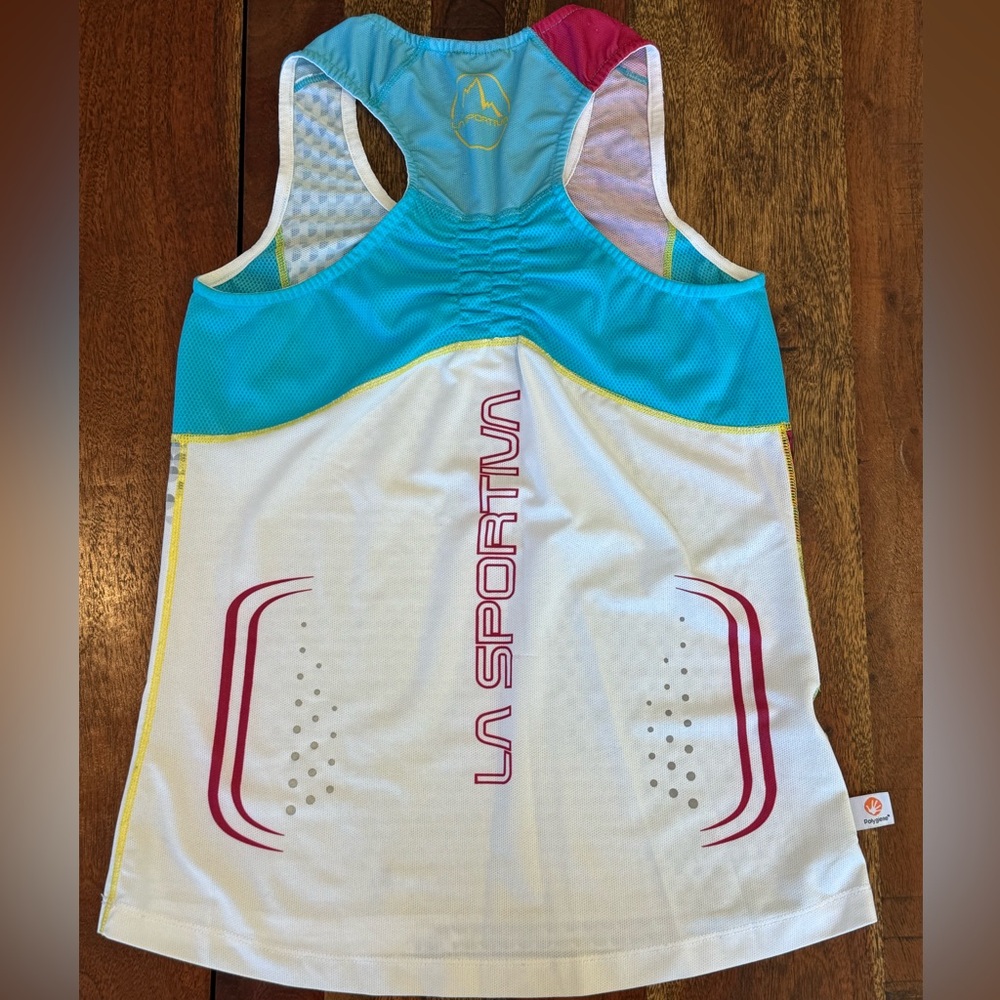 La Sportiva Women's Multicolor Geometric Racerback Tank - Picture 2 of 3